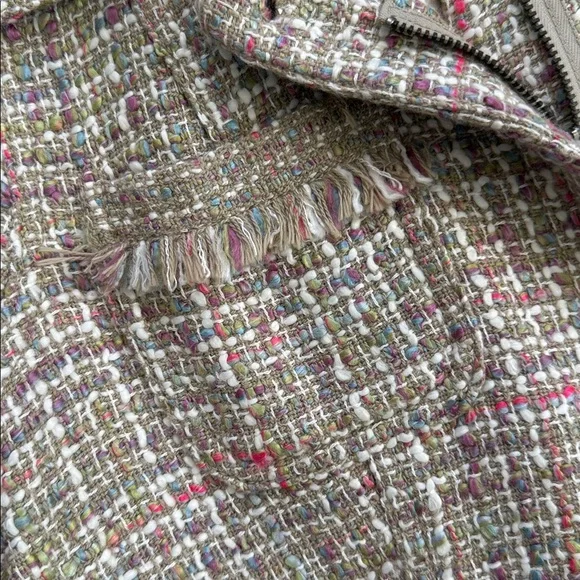 Calvin Klein Jeans Tweed Multicolor Zip-Up Jacket Size M - Picture 7 of 13